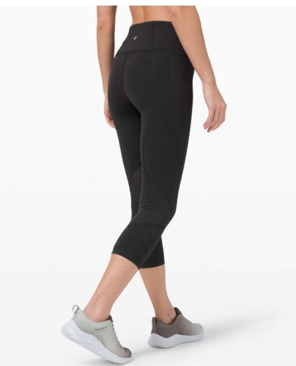 Lululemon Pace Rival High-Rise Crop 22" Black 4 Mesh Cut Out